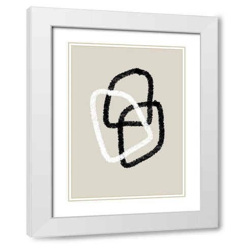 Interlock No.1 White Modern Wood Framed Art Print with Double Matting by Ratcliffe, Tiffany