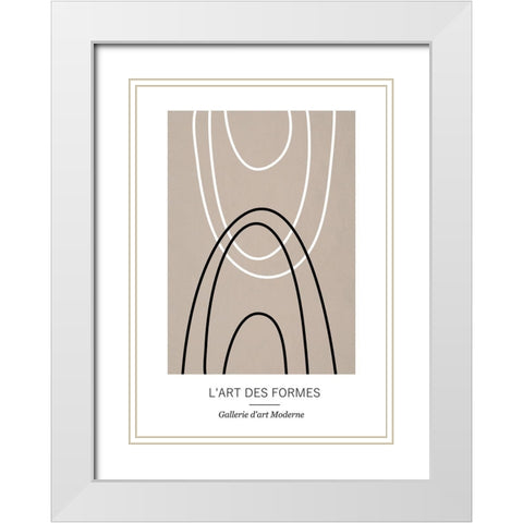 Formes White Modern Wood Framed Art Print with Double Matting by Ratcliffe, Tiffany