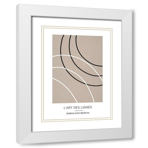 Lignes White Modern Wood Framed Art Print with Double Matting by Ratcliffe, Tiffany