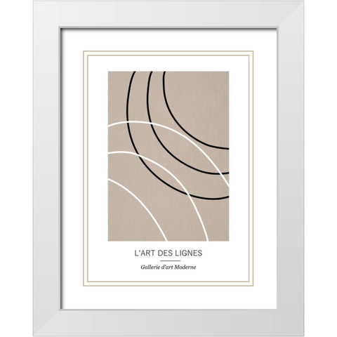 Lignes White Modern Wood Framed Art Print with Double Matting by Ratcliffe, Tiffany