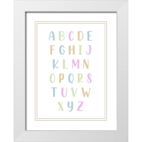 Pastel Alphabet  White Modern Wood Framed Art Print with Double Matting by Mi, Suki