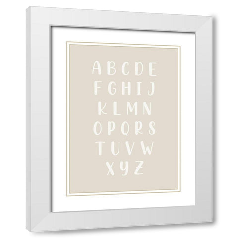 Neutral Alphabet White Modern Wood Framed Art Print with Double Matting by Mi, Suki