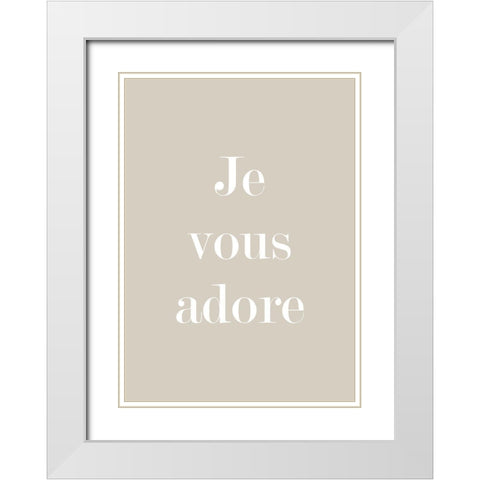Je Vous Adore White Modern Wood Framed Art Print with Double Matting by Mi, Suki