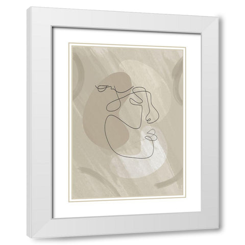 Figure 03 White Modern Wood Framed Art Print with Double Matting by Ratcliffe, Tiffany