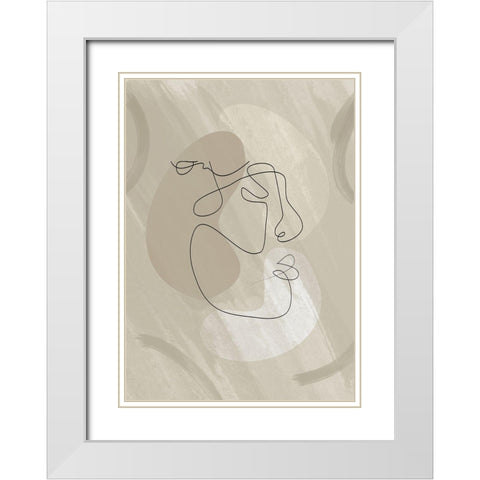 Figure 03 White Modern Wood Framed Art Print with Double Matting by Ratcliffe, Tiffany