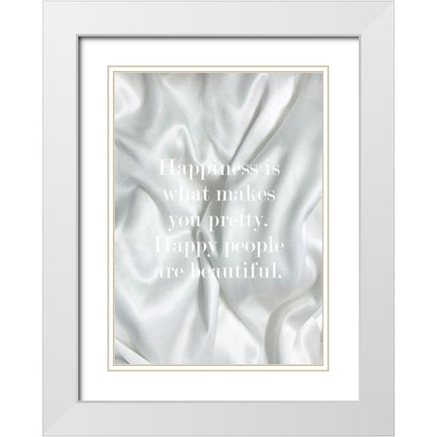 Happy People White Modern Wood Framed Art Print with Double Matting by Mi, Suki
