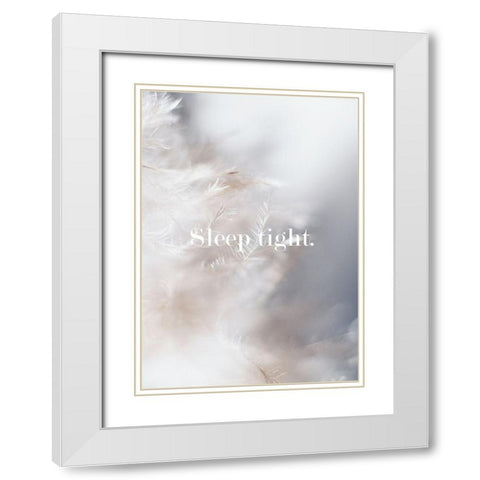 Sleep Tight Feathers White Modern Wood Framed Art Print with Double Matting by Mi, Suki