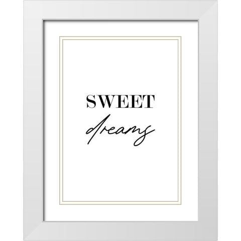 Sweet Dreams White Modern Wood Framed Art Print with Double Matting by Mi, Suki