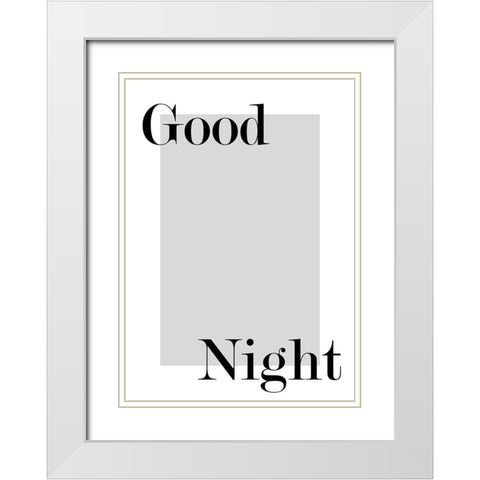 Goodnight White Modern Wood Framed Art Print with Double Matting by Mi, Suki