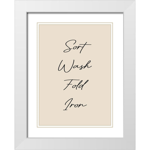 Sort-Wash-Iron-Fold White Modern Wood Framed Art Print with Double Matting by Mi, Suki