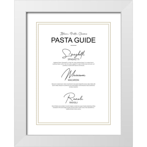 Italian Pasta Types White Modern Wood Framed Art Print with Double Matting by Mi, Suki
