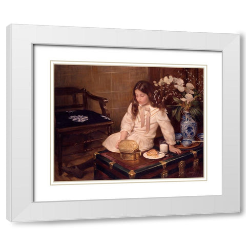 A Little Curiosity White Modern Wood Framed Art Print with Double Matting by Murray, Alan
