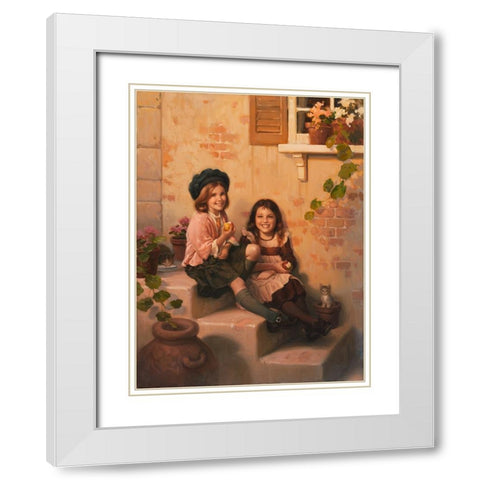 Children White Modern Wood Framed Art Print with Double Matting by Murray, Alan