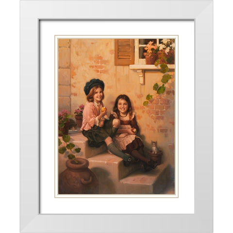 Children White Modern Wood Framed Art Print with Double Matting by Murray, Alan