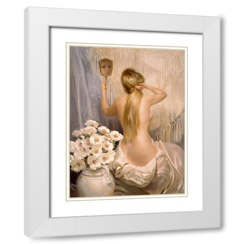 The Mirror White Modern Wood Framed Art Print with Double Matting by Murray, Alan