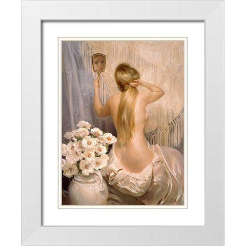 The Mirror White Modern Wood Framed Art Print with Double Matting by Murray, Alan