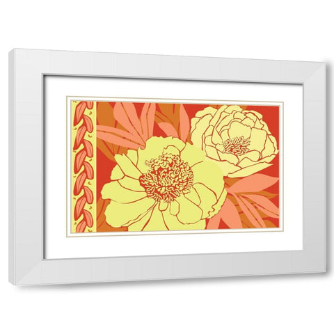 Color Bouquet II White Modern Wood Framed Art Print with Double Matting by Art Licensing Studio