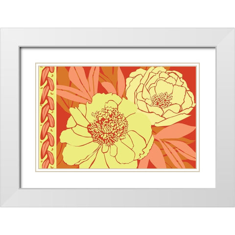 Color Bouquet II White Modern Wood Framed Art Print with Double Matting by Art Licensing Studio