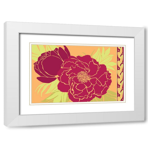 Color Bouquet III White Modern Wood Framed Art Print with Double Matting by Art Licensing Studio