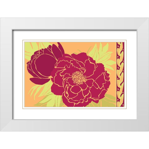 Color Bouquet III White Modern Wood Framed Art Print with Double Matting by Art Licensing Studio