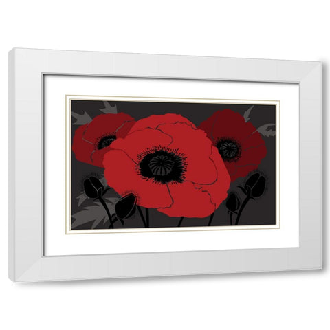 Beautes Rouges II White Modern Wood Framed Art Print with Double Matting by Art Licensing Studio
