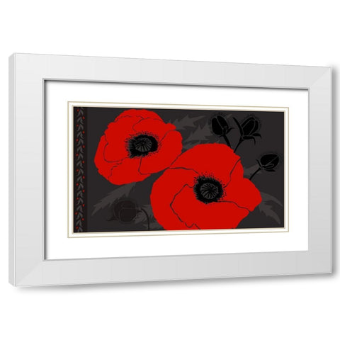 Beautes Rouges IV White Modern Wood Framed Art Print with Double Matting by Art Licensing Studio