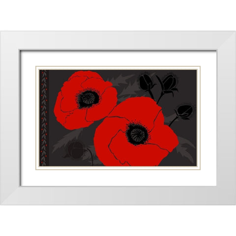 Beautes Rouges IV White Modern Wood Framed Art Print with Double Matting by Art Licensing Studio