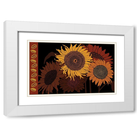 Tournesol II White Modern Wood Framed Art Print with Double Matting by Art Licensing Studio