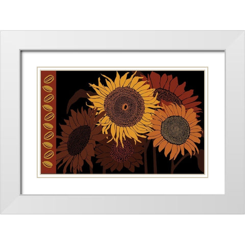 Tournesol II White Modern Wood Framed Art Print with Double Matting by Art Licensing Studio