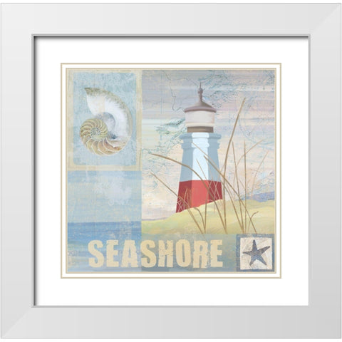 Coastal Beacon II White Modern Wood Framed Art Print with Double Matting by Art Licensing Studio
