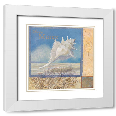Ocean Beauties I White Modern Wood Framed Art Print with Double Matting by Art Licensing Studio