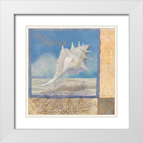 Ocean Beauties I White Modern Wood Framed Art Print with Double Matting by Art Licensing Studio
