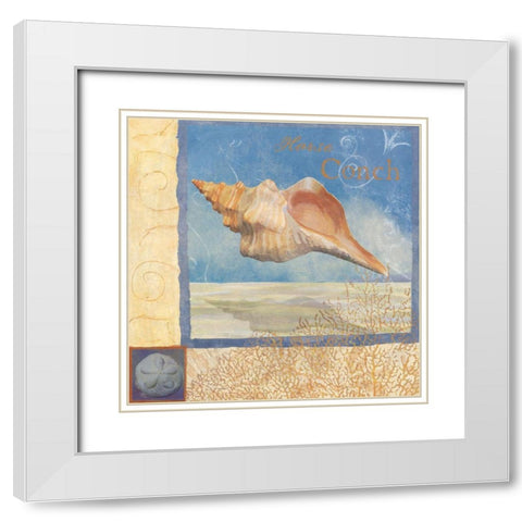 Ocean Beauties III White Modern Wood Framed Art Print with Double Matting by Art Licensing Studio