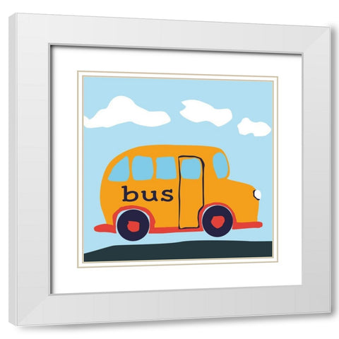 Bus Baba White Modern Wood Framed Art Print with Double Matting by Art Licensing Studio