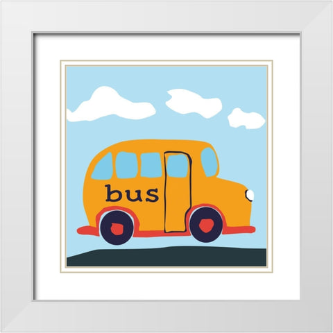 Bus Baba White Modern Wood Framed Art Print with Double Matting by Art Licensing Studio