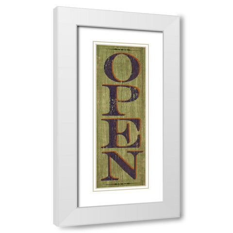OPEN Sign 1 White Modern Wood Framed Art Print with Double Matting by Art Licensing Studio