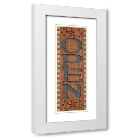 OPEN Sign 2 White Modern Wood Framed Art Print with Double Matting by Art Licensing Studio