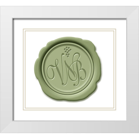 Wax Seal Verdot  White Modern Wood Framed Art Print with Double Matting by Art Licensing Studio