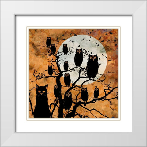 All Hallows Eve III White Modern Wood Framed Art Print with Double Matting by Art Licensing Studio