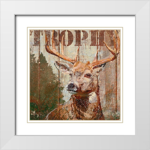 Open Season Trophy White Modern Wood Framed Art Print with Double Matting by Art Licensing Studio