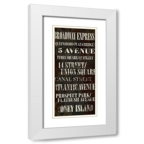 NY Bway Express White Modern Wood Framed Art Print with Double Matting by Art Licensing Studio