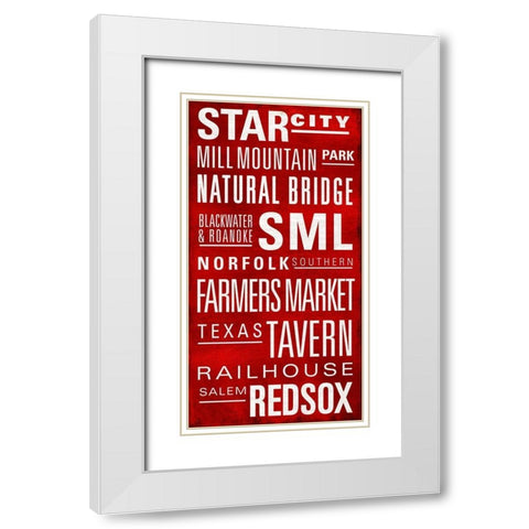 Star City Text White Modern Wood Framed Art Print with Double Matting by Art Licensing Studio