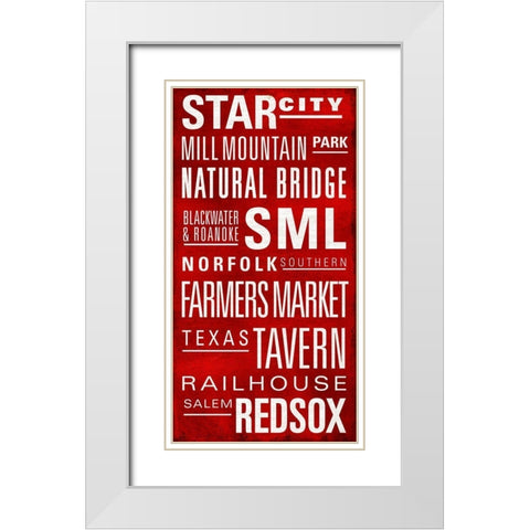 Star City Text White Modern Wood Framed Art Print with Double Matting by Art Licensing Studio