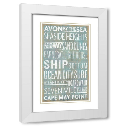 Jersey Shore Sites White Modern Wood Framed Art Print with Double Matting by Art Licensing Studio