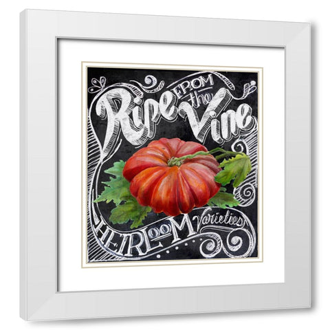 Chalkboard Tomato White Modern Wood Framed Art Print with Double Matting by Art Licensing Studio