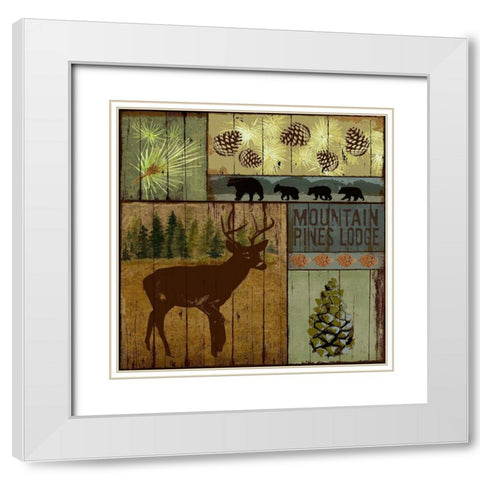 Pines and Oaks III White Modern Wood Framed Art Print with Double Matting by Art Licensing Studio