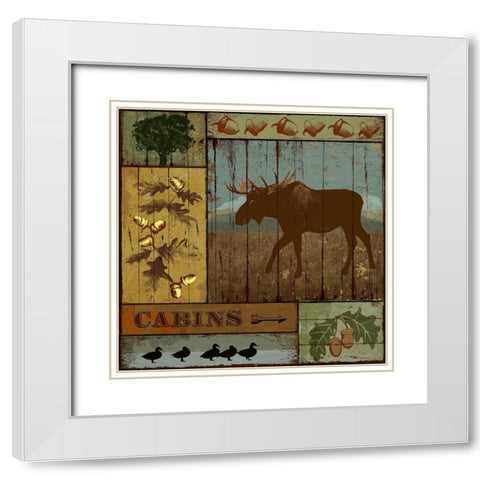 Pines and Oaks IV White Modern Wood Framed Art Print with Double Matting by Art Licensing Studio