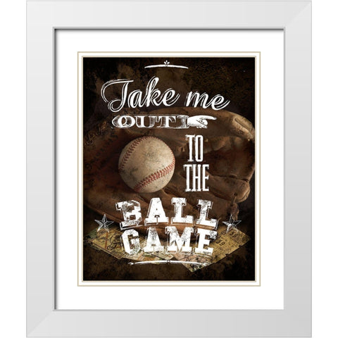 Take Me Out White Modern Wood Framed Art Print with Double Matting by Art Licensing Studio