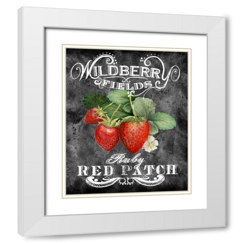 Wildberry Fields White Modern Wood Framed Art Print with Double Matting by Art Licensing Studio