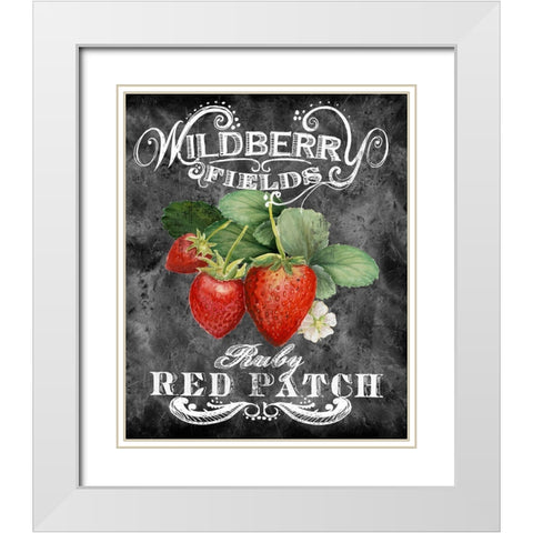 Wildberry Fields White Modern Wood Framed Art Print with Double Matting by Art Licensing Studio